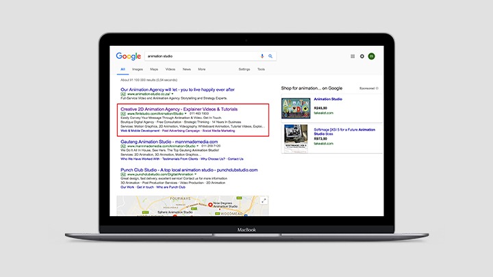 a preview of a google pay per click ad text ad in a serp results